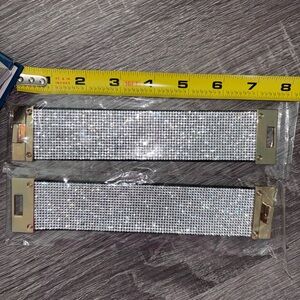 Rhinestone Crystal twist close Bracelet Cuff with Gold Hardware - Silver color